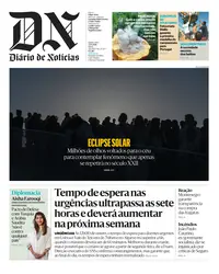 Capa do Diário de Notícias de quinta-feira, 13 de agosto de 2026
