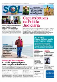 Capa do Nascer do SOL de sexta-feira, 14 de agosto de 2026