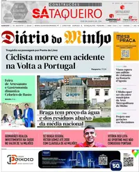 Capa do Diário do Minho de sábado, 15 de agosto de 2026
