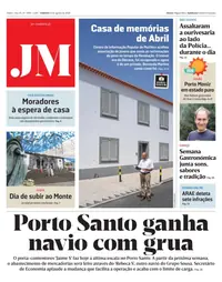 Capa do Jornal da Madeira de sábado, 15 de agosto de 2026