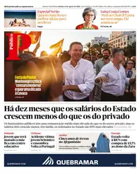 Capa do Público de sábado, 15 de agosto de 2026