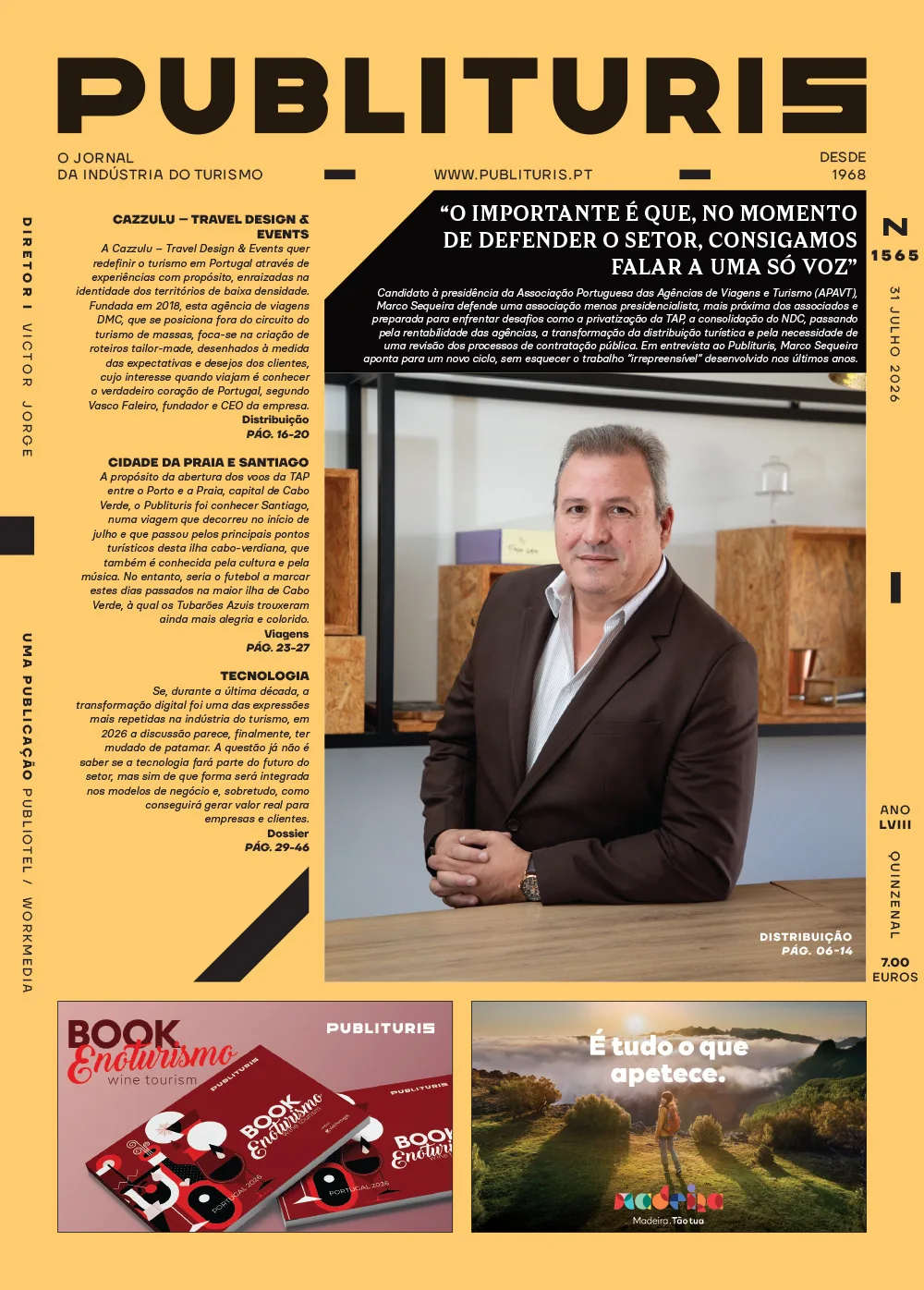Capa do Publituris de sábado, 15 de agosto de 2026