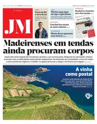 Capa do Jornal da Madeira de domingo, 16 de agosto de 2026