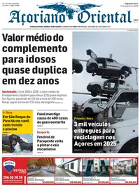 Capa do Açoriano Oriental de segunda-feira, 17 de agosto de 2026