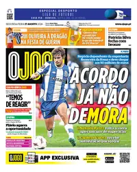 Capa do O Jogo de segunda-feira, 17 de agosto de 2026