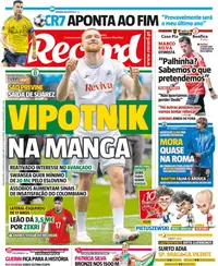 Capa do Record de segunda-feira, 17 de agosto de 2026