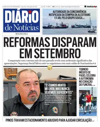 Capa do Diário de Notícias da Madeira de terça-feira, 18 de agosto de 2026