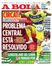 Capa do A Bola de quarta-feira, 19 de agosto de 2026