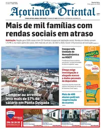 Capa do Açoriano Oriental de quarta-feira, 19 de agosto de 2026