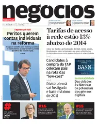 Capa do Jornal de Negócios de quarta-feira, 19 de agosto de 2026