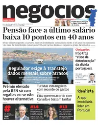 Capa do Jornal de Negócios de quinta-feira, 20 de agosto de 2026