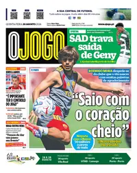 Capa do O Jogo de quinta-feira, 20 de agosto de 2026