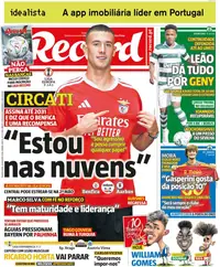 Capa do Record de quinta-feira, 20 de agosto de 2026