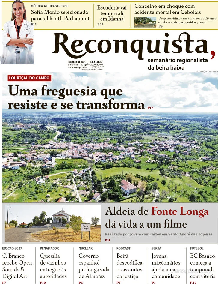 Capa do Reconquista de sexta-feira, 21 de agosto de 2026