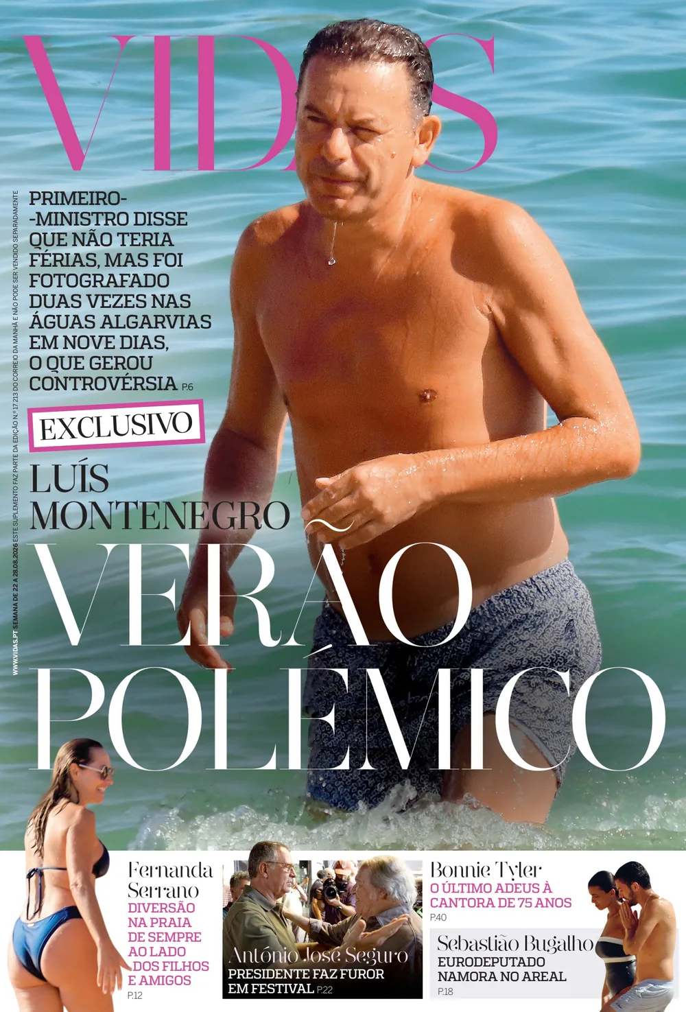 Capa do Vidas de sábado, 22 de agosto de 2026