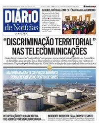 Capa do Diário de Notícias da Madeira de sábado, 22 de agosto de 2026
