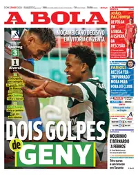 Capa do A Bola de domingo, 23 de agosto de 2026