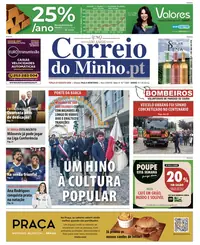 Capa do Correio do Minho de terça-feira, 25 de agosto de 2026