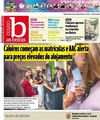 Capa do Diário As Beiras de terça-feira, 25 de agosto de 2026