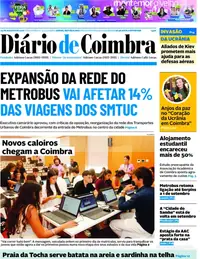 Capa do Diário de Coimbra de terça-feira, 25 de agosto de 2026