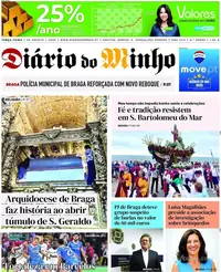 Capa do Diário do Minho de terça-feira, 25 de agosto de 2026