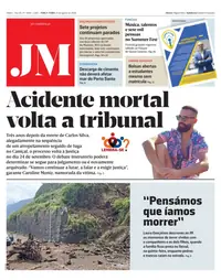 Capa do Jornal da Madeira de terça-feira, 25 de agosto de 2026
