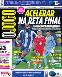 Capa do O Jogo de terça-feira, 25 de agosto de 2026
