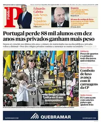 Capa do Público de terça-feira, 25 de agosto de 2026