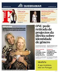 Capa do Público de quarta-feira, 26 de agosto de 2026
