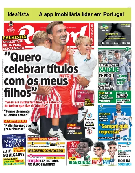 Capa do Record de quinta-feira, 27 de agosto de 2026