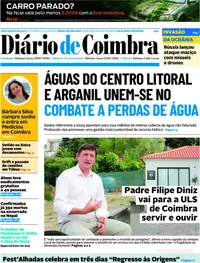 Capa do Diário de Coimbra de sábado, 29 de agosto de 2026