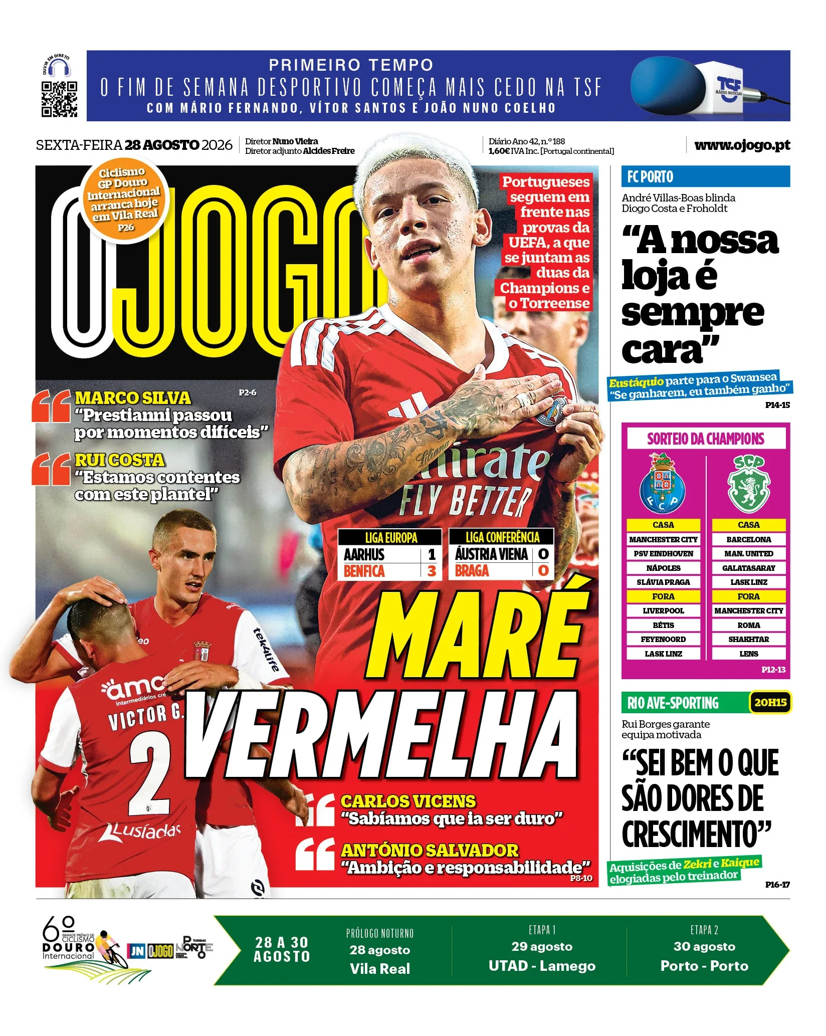 Capa do O Jogo de sábado, 29 de agosto de 2026