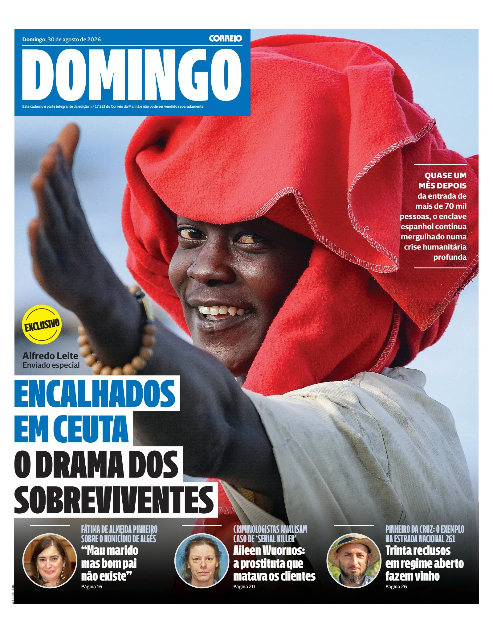 Capa do Domingo de domingo, 30 de agosto de 2026