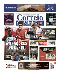Capa do Correio do Minho de domingo, 30 de agosto de 2026
