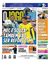 Capa do O Jogo de segunda-feira, 31 de agosto de 2026