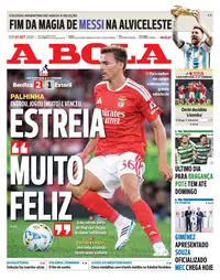 Capa do A Bola de terça-feira, 1 de setembro de 2026