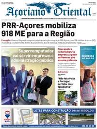 Capa do Açoriano Oriental de terça-feira, 1 de setembro de 2026