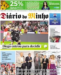 Capa do Diário do Minho de terça-feira, 1 de setembro de 2026