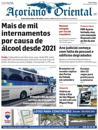 Capa do Açoriano Oriental de quarta-feira, 2 de setembro de 2026