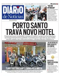 Capa do Diário de Notícias da Madeira de quarta-feira, 2 de setembro de 2026