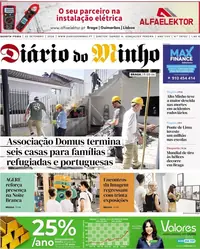 Capa do Diário do Minho de quarta-feira, 2 de setembro de 2026