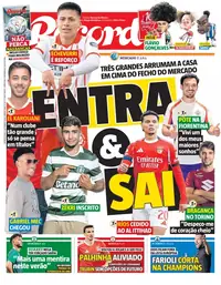 Capa do Record de quarta-feira, 2 de setembro de 2026