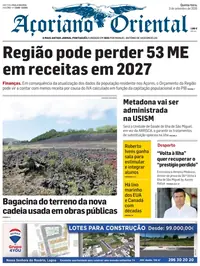 Capa do Açoriano Oriental de quinta-feira, 3 de setembro de 2026