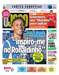 Capa do O Jogo de quinta-feira, 3 de setembro de 2026