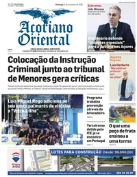 Capa do Açoriano Oriental de domingo, 6 de setembro de 2026