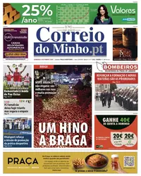 Capa do Correio do Minho de domingo, 6 de setembro de 2026