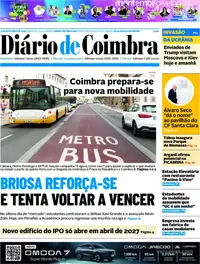 Capa do Diário de Coimbra de domingo, 6 de setembro de 2026