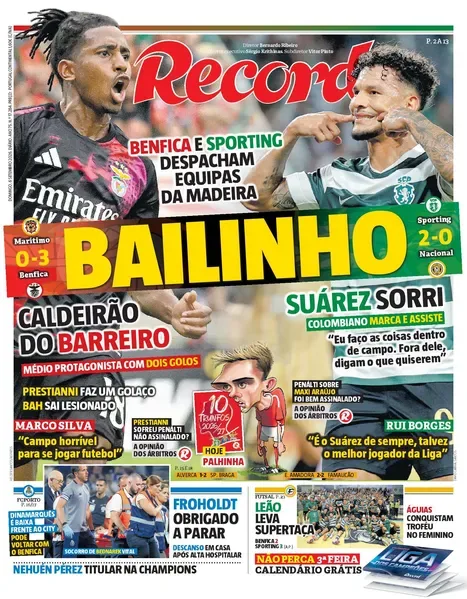 Capa do Record de domingo, 6 de setembro de 2026