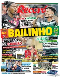 Capa do Record de domingo, 6 de setembro de 2026