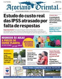 Capa do Açoriano Oriental de segunda-feira, 7 de setembro de 2026